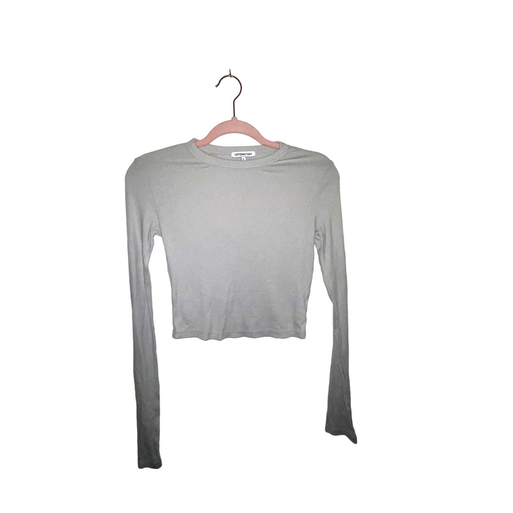 Cotton Citizen Verona Long Sleeve Crop in White Stone size small NWOT